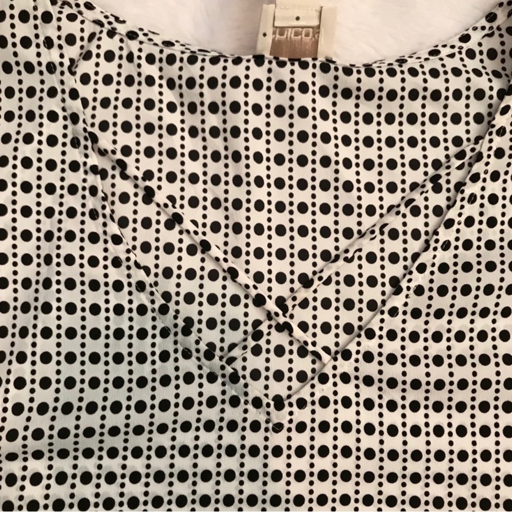 NWT CHICOS polka dot top multicolored blouse xxl 4 - Picture 4 of 6